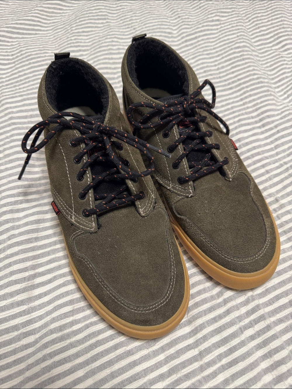 Element Men's Olive Suede Sneakers with Gum Sole